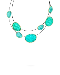 Collier multirangs - Hammered Turquoise
