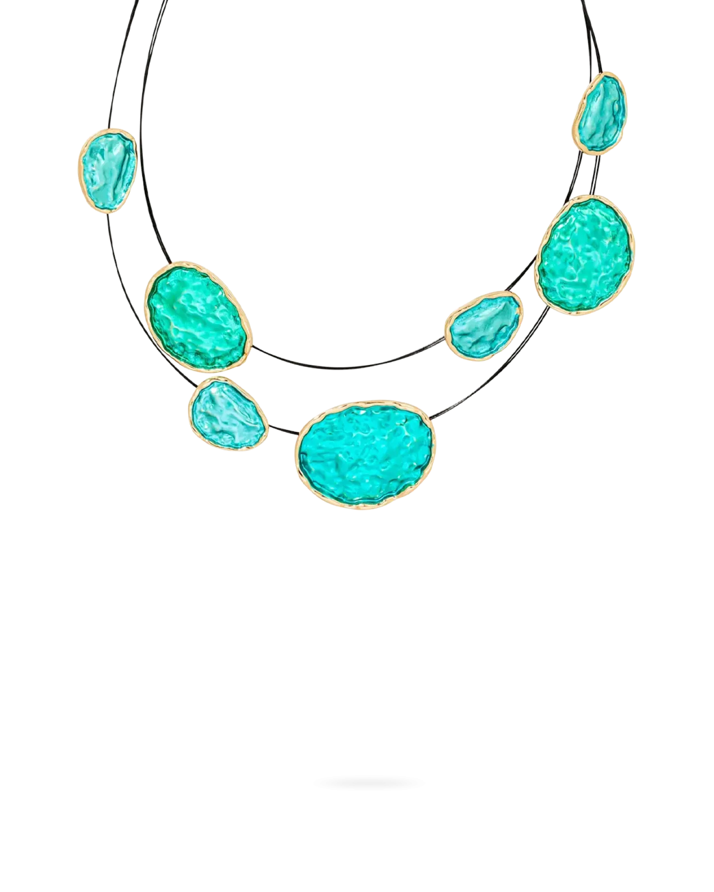 Collier multirangs - Hammered Turquoise