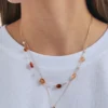 Collier multirangs - Orange Agate