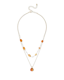 Collier multirangs - Orange Agate