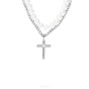 Collier multirangs pour homme - White Pearls