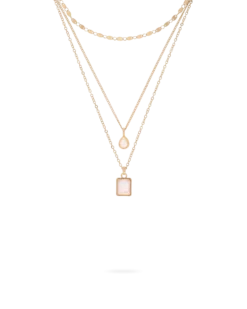 Collier multirangs - White Pendants