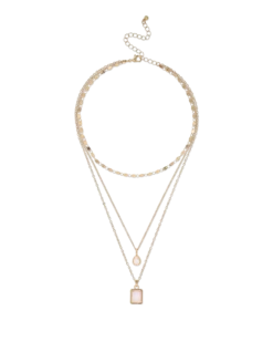 Collier multirangs - White Pendants