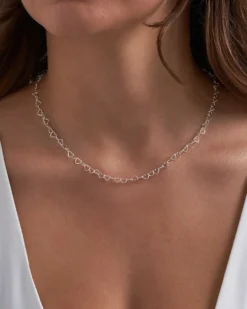 Collier - Silvery Hearts