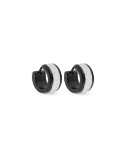Créoles pour homme - Scratched Silver