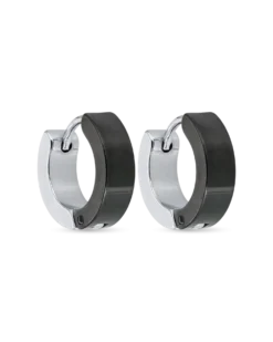 Créoles pour homme - Silver Black