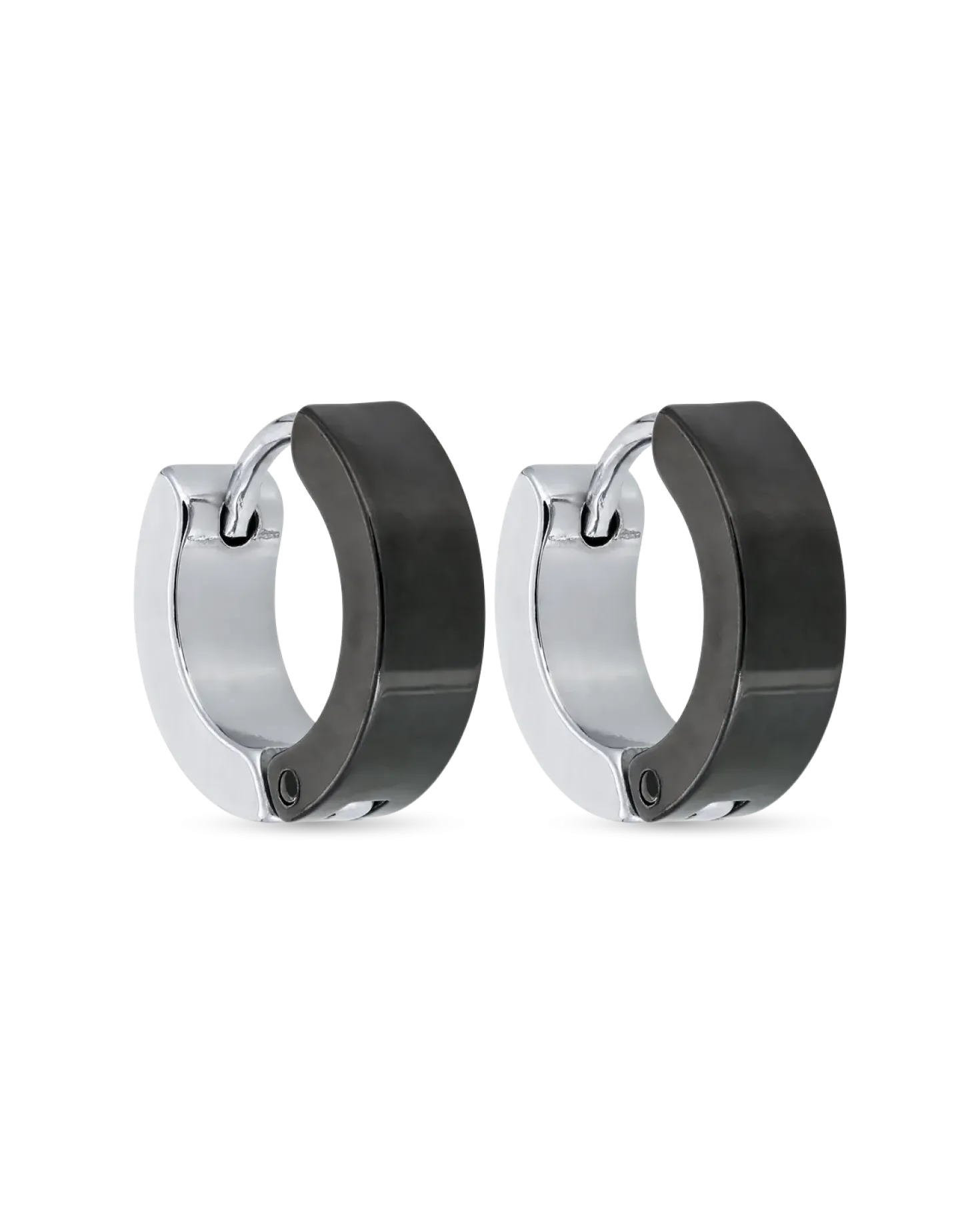 Créoles pour homme - Silver Black