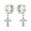 Créoles pour homme - Steel Cross