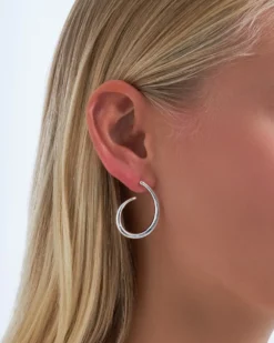 Créoles - Waved Silver