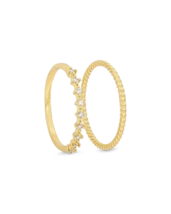 Ensemble de bagues - Golden Zirconia