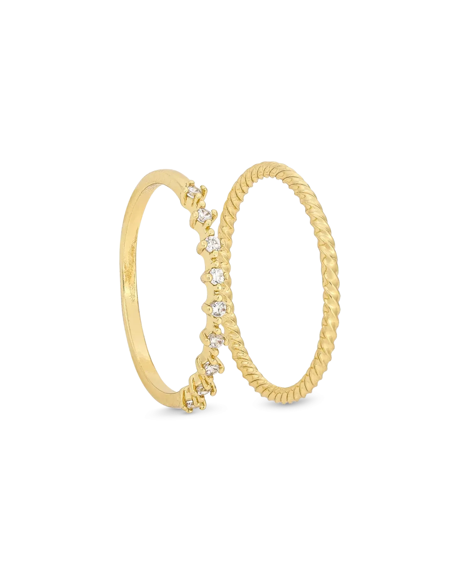 Ensemble de bagues - Golden Zirconia