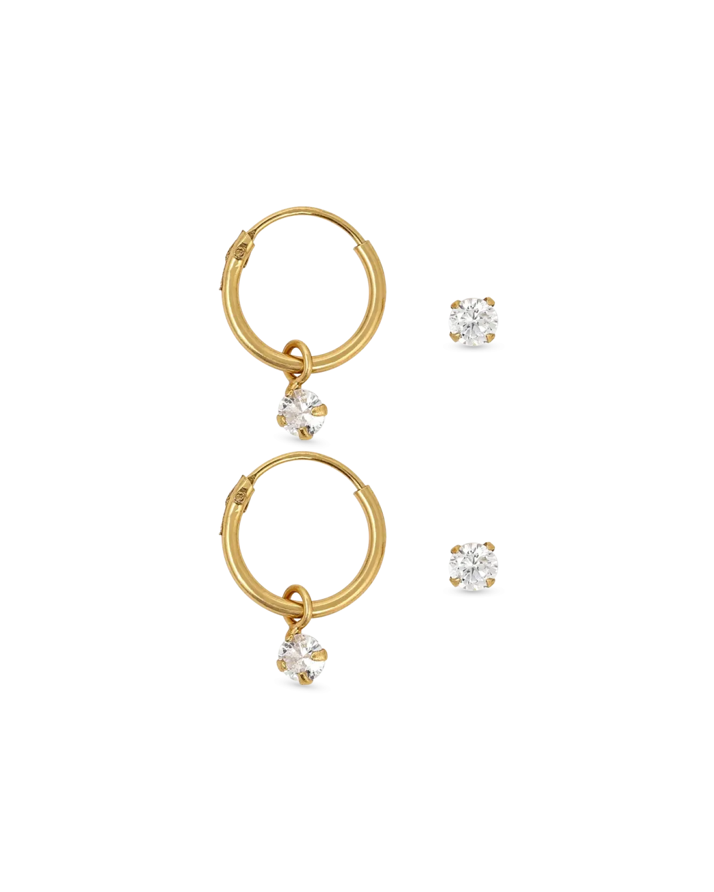 Ensemble de boucles d'oreilles - Gold Plated