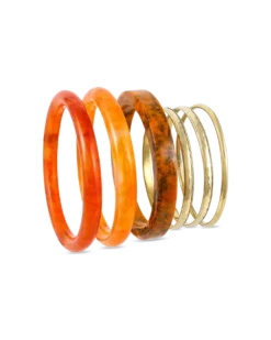 Ensemble de bracelets joncs - Golden Amber