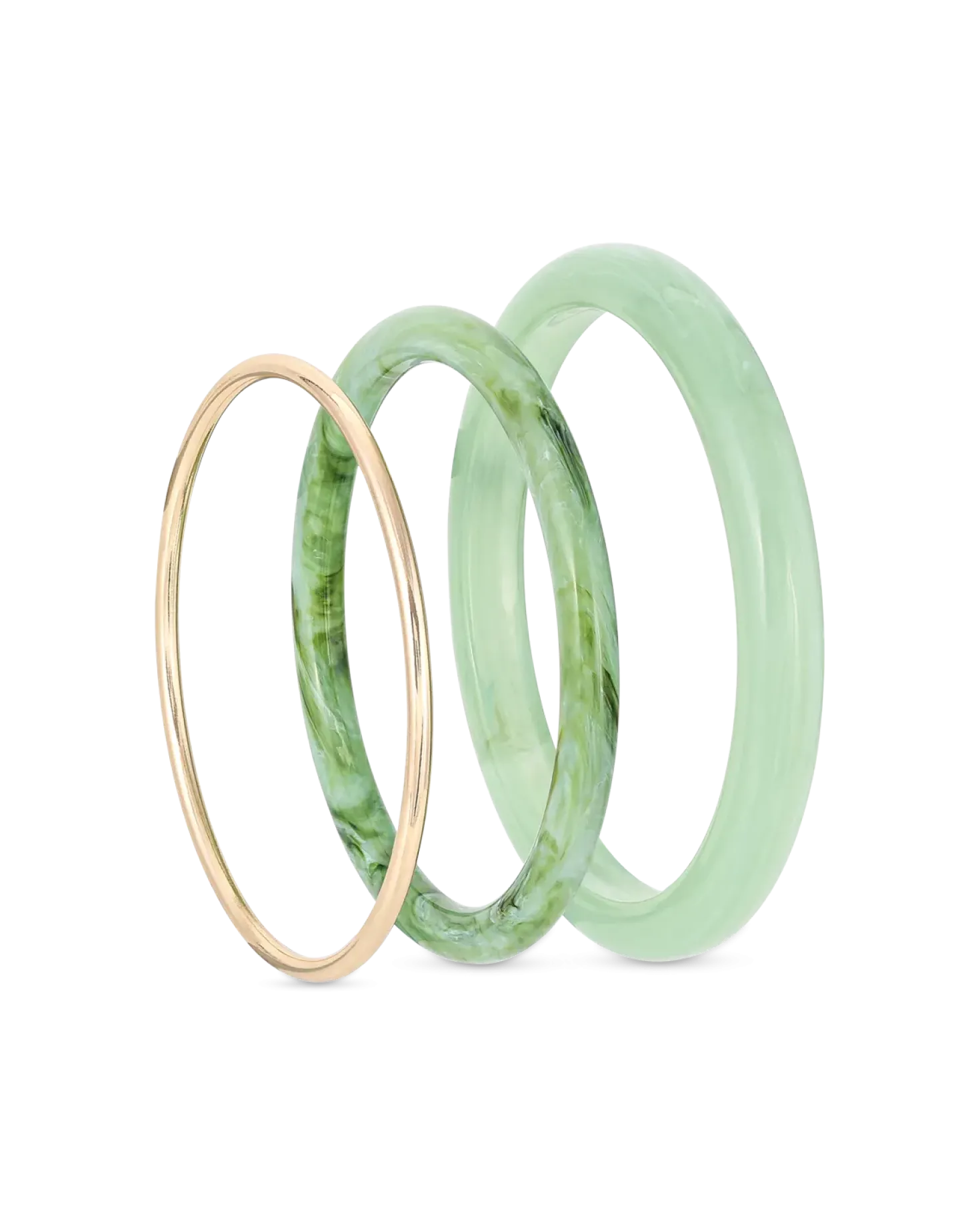 Ensemble de bracelets joncs - Light Green