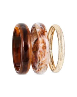 Ensemble de bracelets joncs - Natural Brown