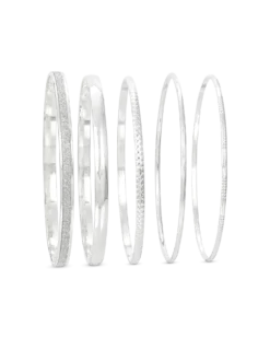 Ensemble de bracelets joncs - Silver Essentials