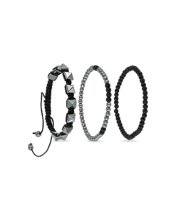 Ensemble de bracelets pour homme - HematiteTrio