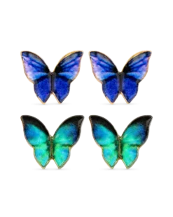 Ensemble de clous d'oreilles - Blue Wings