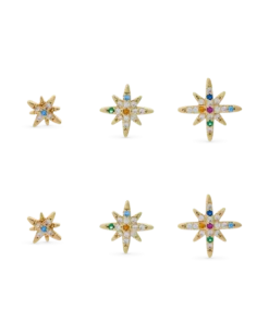 Ensemble de clous d'oreilles - Colorful Stars
