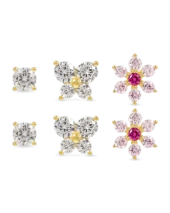 Ensemble de clous d'oreilles - Floral Cuties
