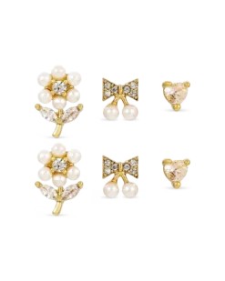 Ensemble de clous d'oreilles - Golden Flower