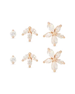 Ensemble de clous d'oreilles - Rosé Trio