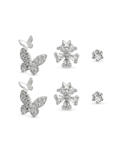 Ensemble de clous d'oreilles - Silver Garden