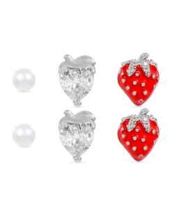 Ensemble de clous d'oreilles - Strawberry Trio