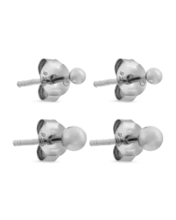 Ensemble de clous d'oreilles - Silver Dots