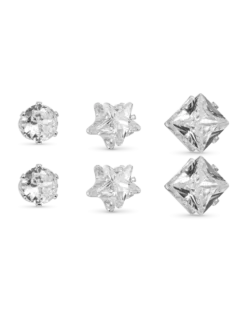 Ensemble de clous d'oreilles - Zirconia Trio