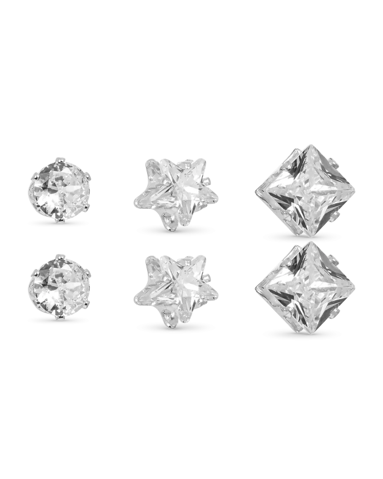 Ensemble de clous d'oreilles - Zirconia Trio