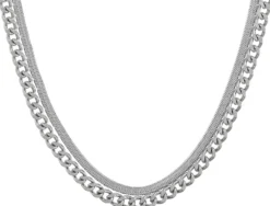 Ensemble de colliers pour homme - Silver Steel