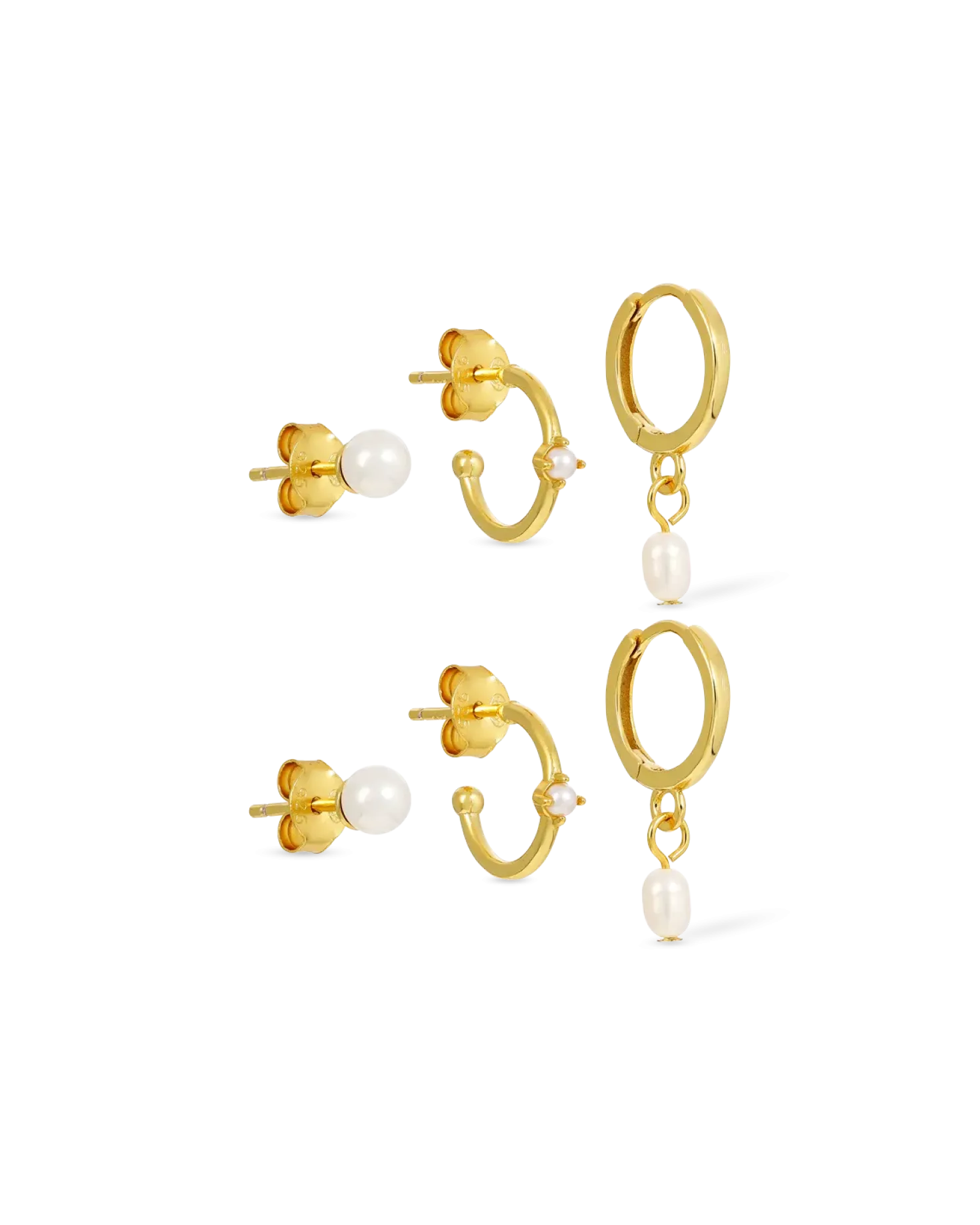 Ensemble de créoles - Freshwater Pearls