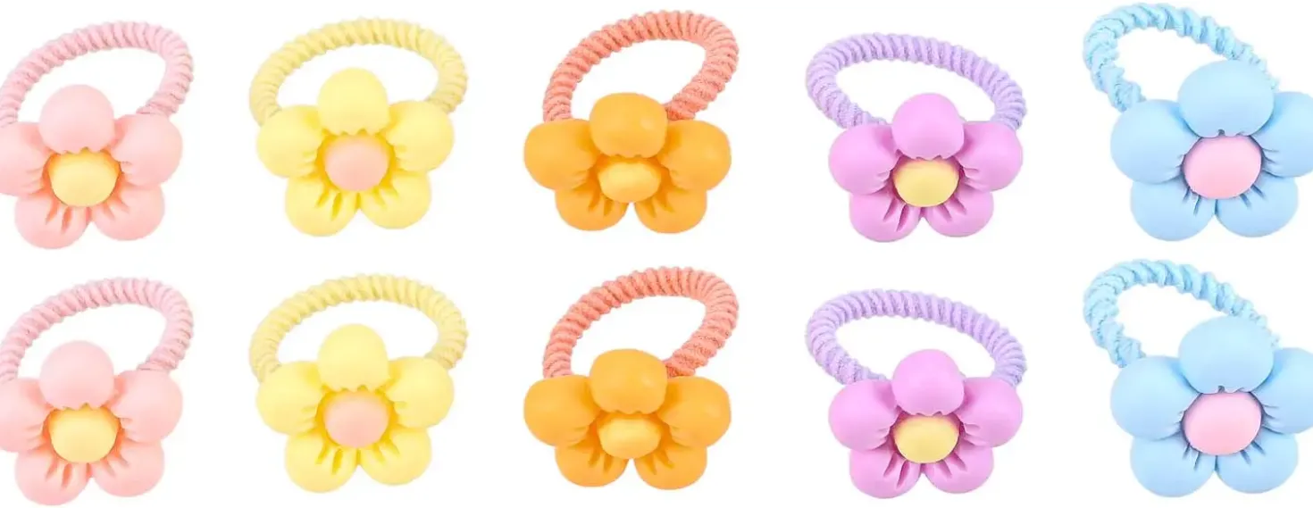 Ensemble d'elastiques á cheveux pour enfant - Happy Flowers