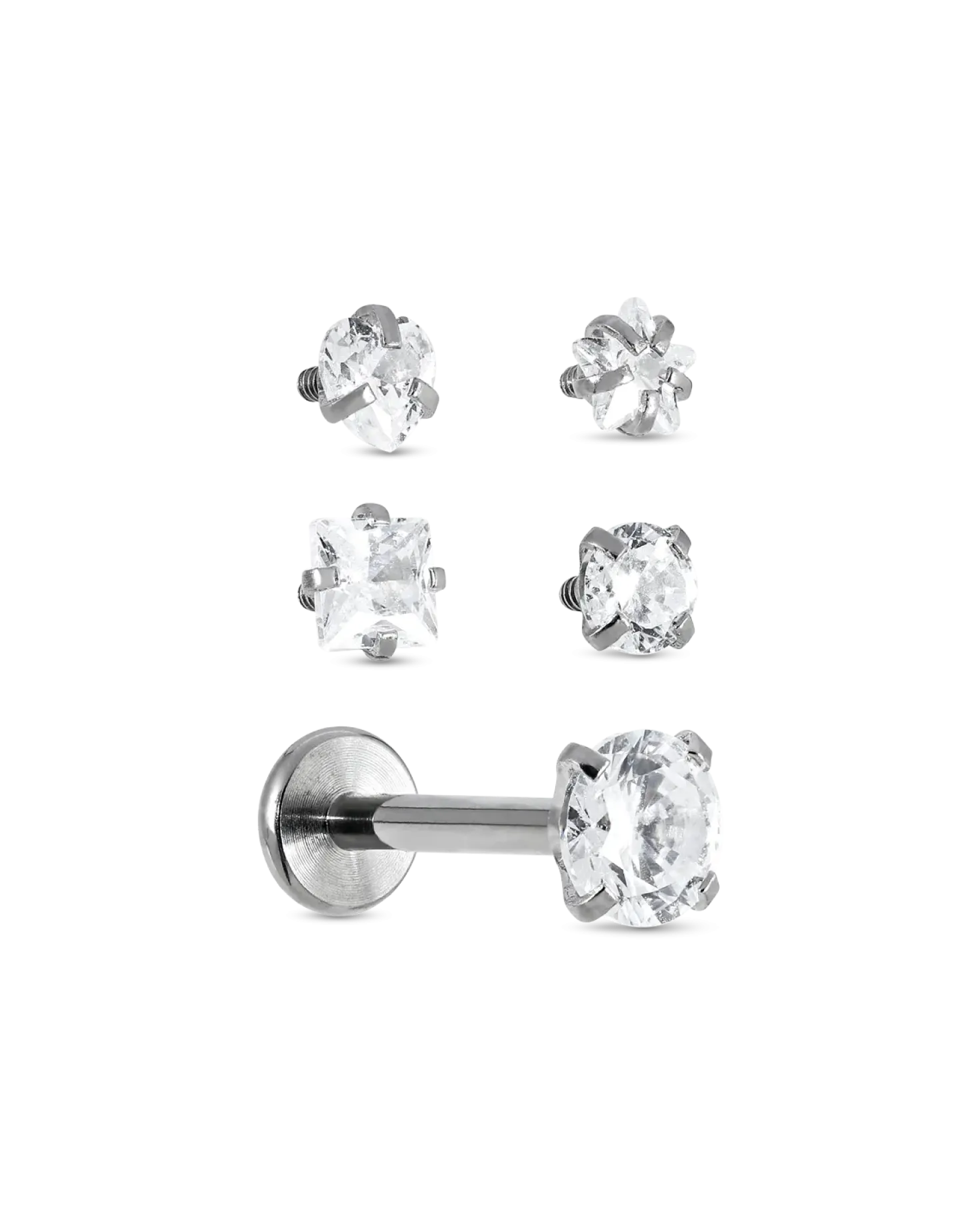 Ensemble de piercings - Silver Glam