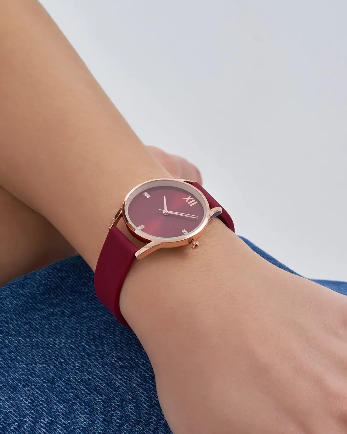 Montre - Simple Burgundy