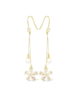 Pendants d'oreilles - Zirconia Flowers